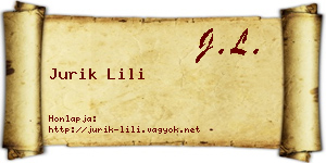 Jurik Lili névjegykártya