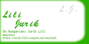 lili jurik business card